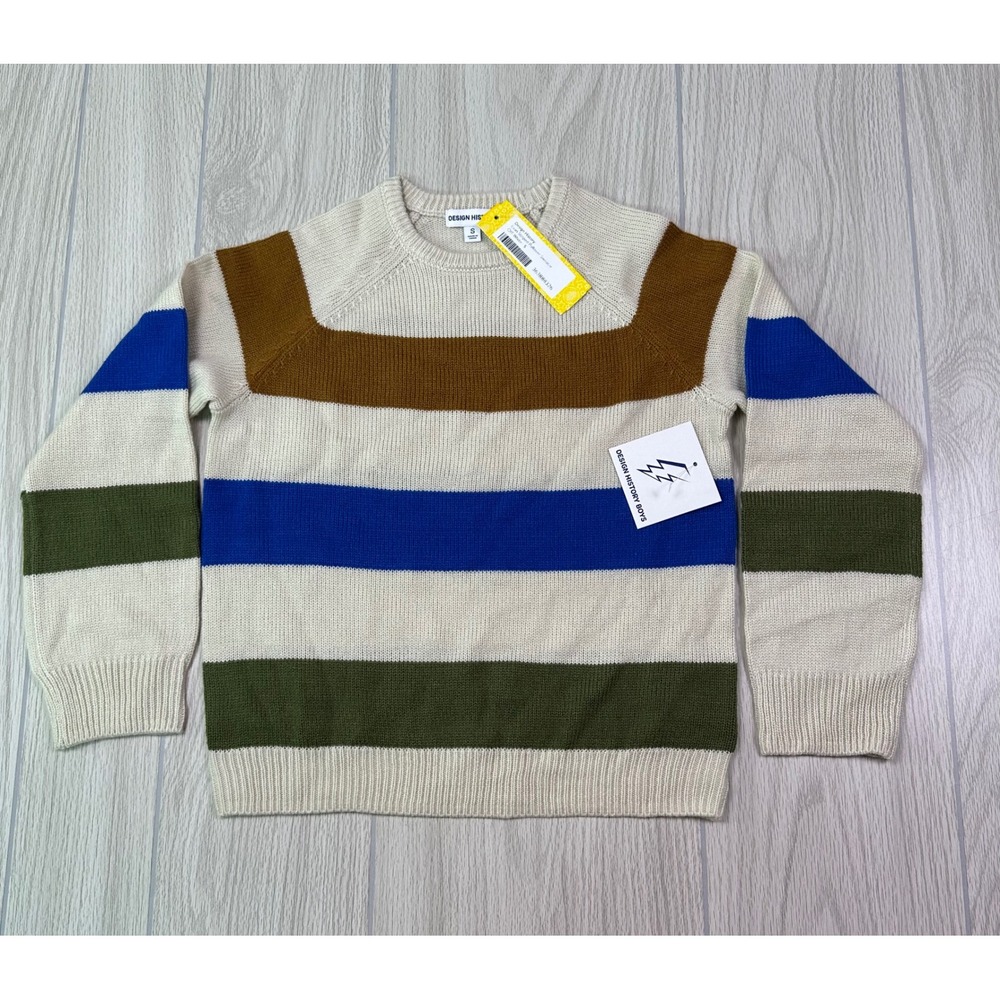 Design History Boys Evan Striped Pullover‎ Sweater Multi Color Size S